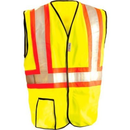 OCCUNOMIX OccuNomix Premium Solid Two-Tone Vest, Class 2, Hi-Vis Yellow, 4XL, LUX-SSG2T-Y4X LUX-SSG2T-Y4X